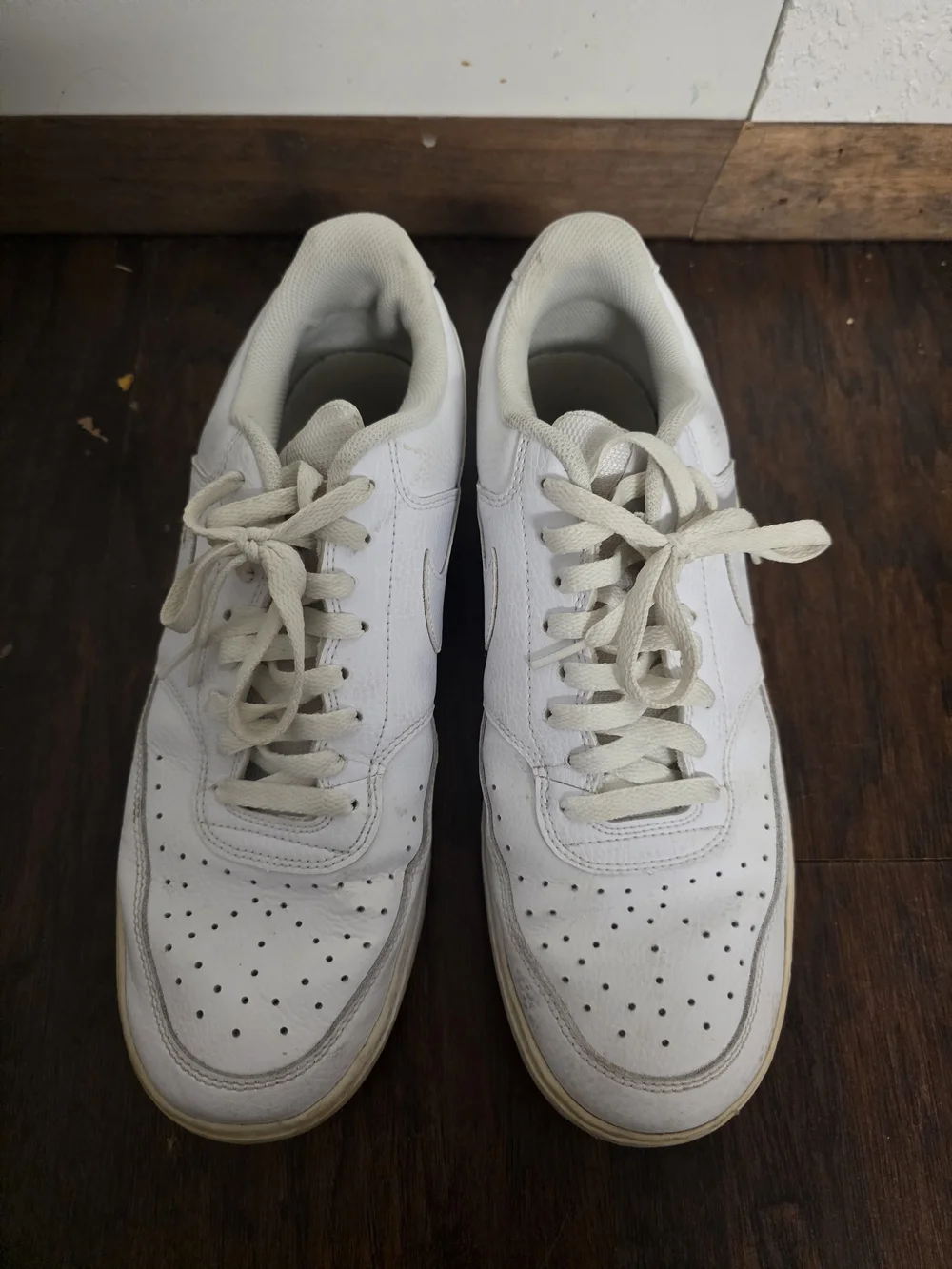 Nike Shoes Mens 12 Court Vision Low Lace Up Sneakers White Leather